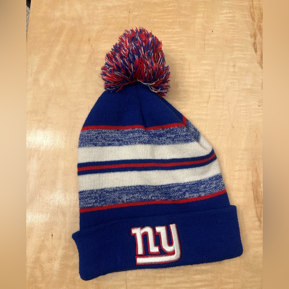 NY Giants  Knit Beanie with Pom
